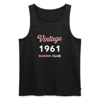 Millésime 1961 – Année de naissance rétro du Baking Club - Débardeur bio Premium Homme - noir - Devant - Michal (187cm)