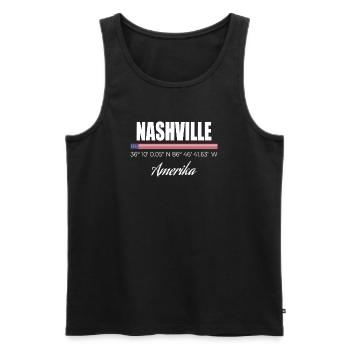 Nashville - Débardeur bio Premium Homme - noir - Devant - AI Model Male 178 light (178cm)