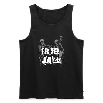 Free Jazz Skeletons Band - Männer Premium Bio Tank Top - Schwarz - Vorne - AI Model Male 178 light (178cm)