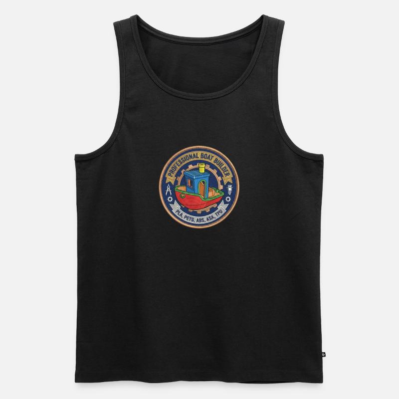 Professioneller Bootsbauer Benchy Patch - Männer Premium Bio Tank Top - Schwarz