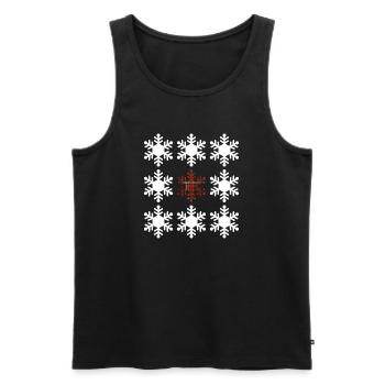 Flocon de neige en tartan - Débardeur bio Premium Homme - noir - Devant - AI Model Male 178 light (178cm)
