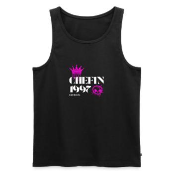 Chefin Edition 1997 Powerfrau 28 Jahre - Männer Premium Bio Tank Top - Schwarz - Vorne - Michal (187cm)