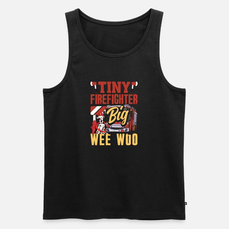 Wee Woo Squad Fire Tiny Feuerwehrmann - Männer Premium Bio Tank Top - Schwarz