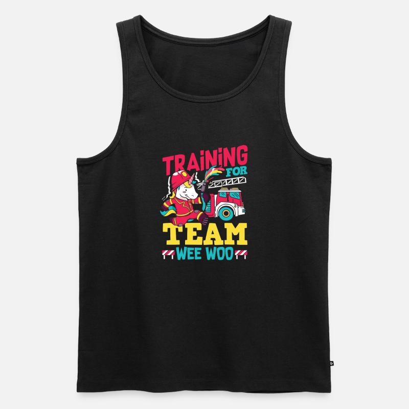 Wee Woo Squad Fire Tiny Feuerwehrmann - Männer Premium Bio Tank Top - Schwarz