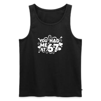 Du hattest mich bei 67 Spaß 67 Nummer Valentinstag - Männer Premium Bio Tank Top - Schwarz - Vorne - AI Model Male 178 light (178cm)