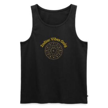zodiac_vibes_only - Männer Premium Bio Tank Top - Schwarz - Vorne - AI Model Male 178 light (178cm)