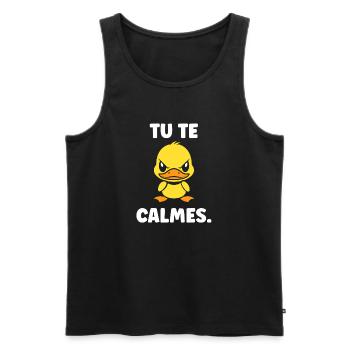 Yellow Duck: Beruhige dich - Männer Premium Bio Tank Top - Schwarz - Vorne - AI Model Male 178 light (178cm)
