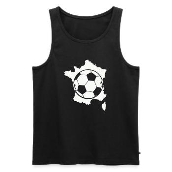 French Football Card - Men's Premium Organic Tank Top - black - Front - AI Model Male 178 light (178cm)