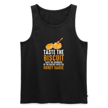Taste the Biscuit with Honey Sauce - Men's Premium Organic Tank Top - black - Front - AI Model Male 178 light (178cm)
