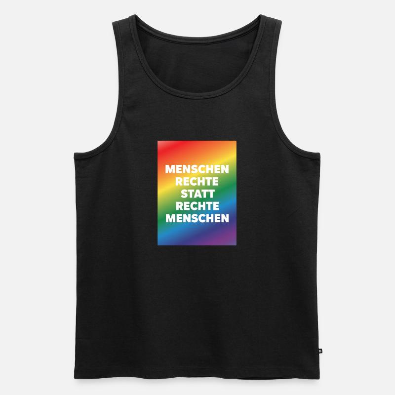 Menschenrechte statt Hass und Hetze - Männer Premium Bio Tank Top - Schwarz
