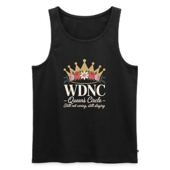 WDNC Queens Circle Still Not Caring Still Slaying - Men's Premium Organic Tank Top - black - Front - Michal (187cm)