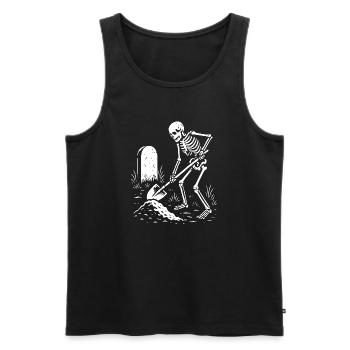 Skelettgraben auf dem Friedhof - Männer Premium Bio Tank Top - Schwarz - Vorne - AI Model Male 178 light (178cm)