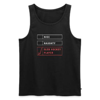 Para Handicap Eishockey - Men's Premium Organic Tank Top - black - Front - AI Model Male 178 light (178cm)