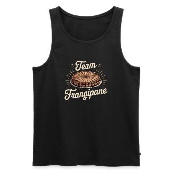 Logo du gâteau Team Frangipane - Débardeur bio Premium Homme - noir - Devant - Michal (187cm)
