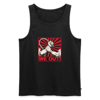 We Out – African Roots Melanin Pride Black History - Men's Premium Organic Tank Top - black - Front - Michal (187cm)