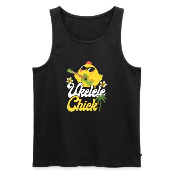 Hawaiian Ukulele Uke Chicken Girl - Männer Premium Bio Tank Top - Schwarz - Vorne - Michal (187cm)