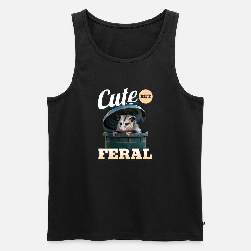 Funny Opossum - Männer Premium Bio Tank Top - Schwarz