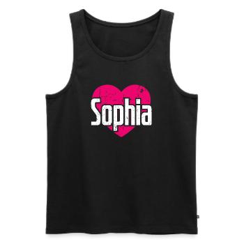 I Love Sophia Pink Heart I Love Sophia - Men's Premium Organic Tank Top - black - Front - AI Model Male 178 light (178cm)