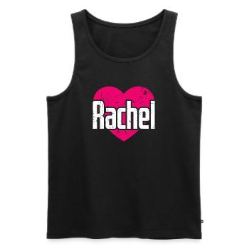 I Love Rachel Pinkes Herz Ich liebe Rachel - Männer Premium Bio Tank Top - Schwarz - Vorne - AI Model Male 178 light (178cm)