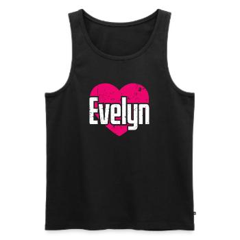 I Love Evelyn Pinkes Herz Ich liebe Evelyn - Männer Premium Bio Tank Top - Schwarz - Vorne - Michal (187cm)