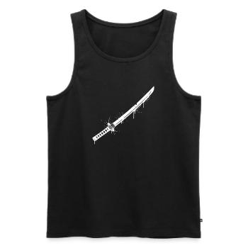 Katana Graffiti Streetwear Vector - Men's Premium Organic Tank Top - black - Front - AI Model Male 178 light (178cm)