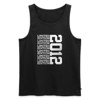 LIMITED EDITION 2012 14 JAHRE 14. GEBURTSTAG - Männer Premium Bio Tank Top - Schwarz - Vorne - Michal (187cm)