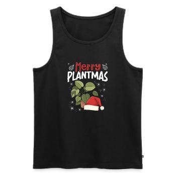 Joyeux Plantmas, amateurs de plantes de Noël drôles - Débardeur bio Premium Homme - noir - Devant - Michal (187cm)