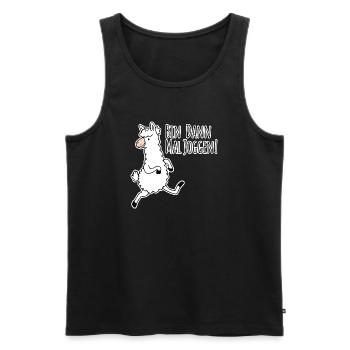 Alors je vais courir ! Le lama drôle aime courir ! - Débardeur bio Premium Homme - noir - Devant - Michal (187cm)