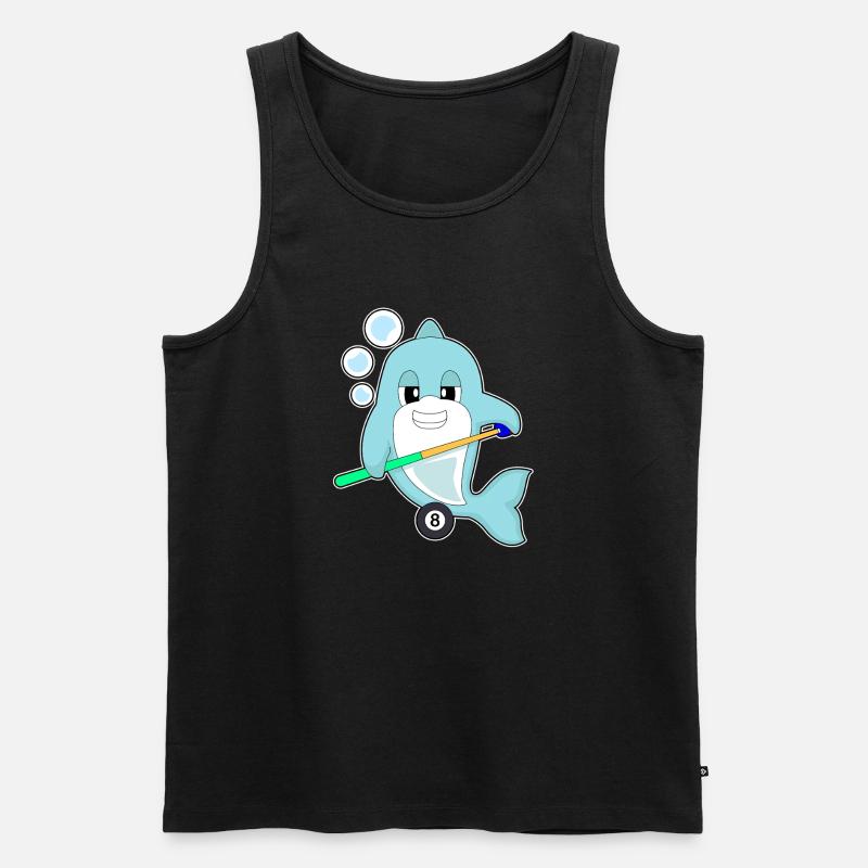 Delfin Billiard Queue Sport - Männer Premium Bio Tank Top - Schwarz