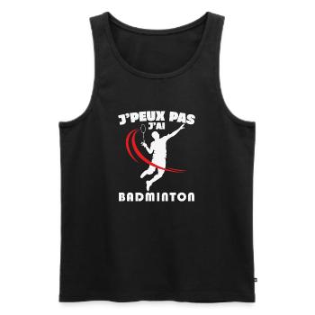 Je Peux Pas J'ai Badminton - Débardeur bio Premium Homme - noir - Devant - Michal (187cm)