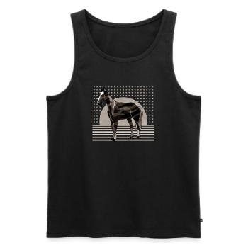 Cheval - Débardeur bio Premium Homme - noir - Devant - Michal (187cm)