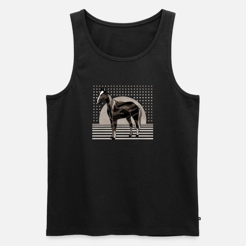 Pferd - Männer Premium Bio Tank Top - Schwarz