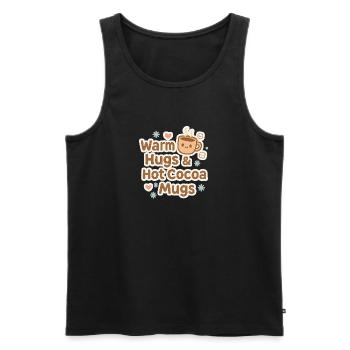 Warm Hugs Cocoa Mug - Men's Premium Organic Tank Top - black - Front - AI Model Male 178 light (178cm)