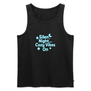 Silen Night Neon Cozy Vibes - Men's Premium Organic Tank Top - black - Front - AI Model Male 178 light (178cm)