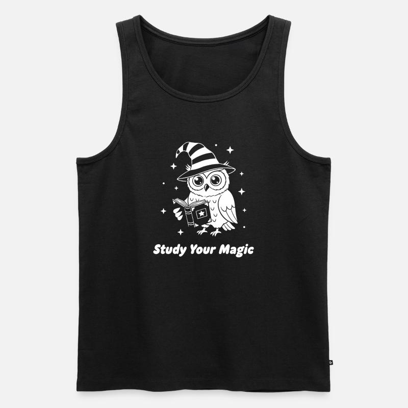 Magic owl learns magic - Men's Premium Organic Tank Top - black