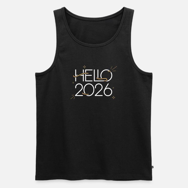 Neon Hallo 2026 - Männer Premium Bio Tank Top - Schwarz