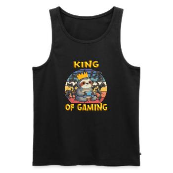 gamen - Männer Premium Bio Tank Top - Schwarz - Vorne - AI Model Male 178 light (178cm)