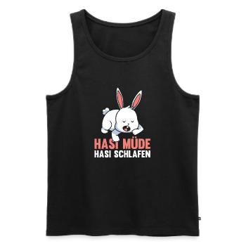 Shlafshirt Bunny Bunny Bunny Fatigué Bunny Sleep - Débardeur bio Premium Homme - noir - Devant - Michal (187cm)