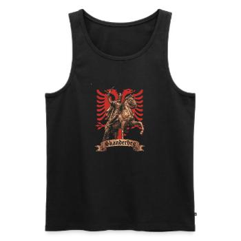 Albanian Skanderbeg Kosovo Designs for Albanians - Men's Premium Organic Tank Top - black - Front - AI Model Male 178 light (178cm)