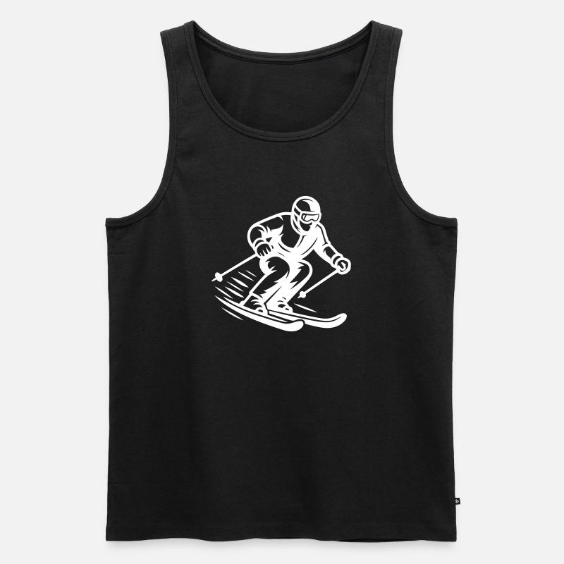 Ski Sport Silhouette - Männer Premium Bio Tank Top - Schwarz
