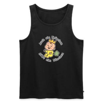 Auch ein Krönchen gibt ein Tönchen lustiges T-Shir - Männer Premium Bio Tank Top - Schwarz - Vorne - AI Model Male 178 light (178cm)