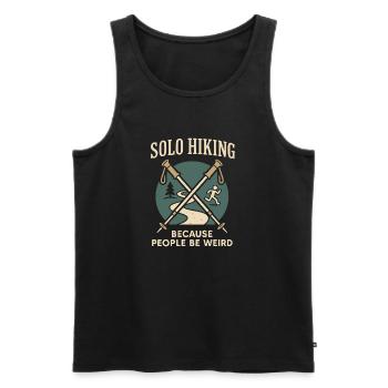 Sentier d’autonomisation des randonneurs solo pour femmes - Débardeur bio Premium Homme - noir - Devant - Michal (187cm)