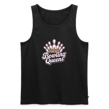 Bowling Queens Crown Skittles Team Women's League - Men's Premium Organic Tank Top - black - Front - AI Model Male 178 light (178cm)