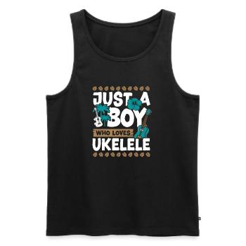 Hawaiian Ukulele Uke Boy Just A - Männer Premium Bio Tank Top - Schwarz - Vorne - Michal (187cm)