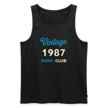 Vintage 1987 Judo Club Retro Geburtsjahr Geschenk - Männer Premium Bio Tank Top - Schwarz - Vorne - AI Model Male 178 light (178cm)