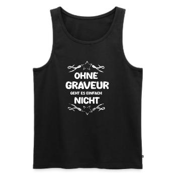 Engraver - Men's Premium Organic Tank Top - black - Front - Michal (187cm)