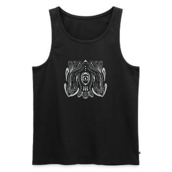 Mandala style eye with tentacle tendrils - Men's Premium Organic Tank Top - black - Front - AI Model Male 178 light (178cm)