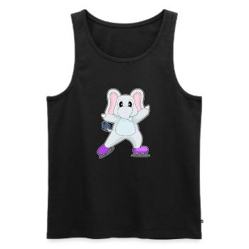 Elefant Eislaufen Schlittschuhe Wintersport - Men's Premium Organic Tank Top - black - Front - AI Model Male 178 light (178cm)