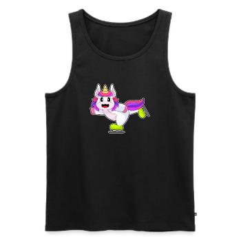 Einhorn Eislaufen Schlittschuhe Wintersport - Men's Premium Organic Tank Top - black - Front - AI Model Male 178 light (178cm)
