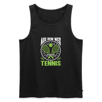 Joueur de tennis offre des tenues de paroles de tennis - Débardeur bio Premium Homme - noir - Devant - Michal (187cm)